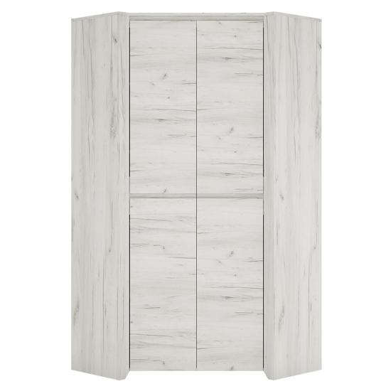 Alink Wooden Corner Wardrobe With 2 Doors In White