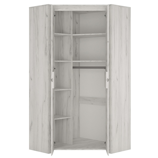 Alink Wooden Corner Wardrobe With 2 Doors In White