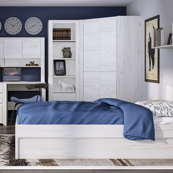 Alink Wooden Corner Wardrobe With 2 Doors In White