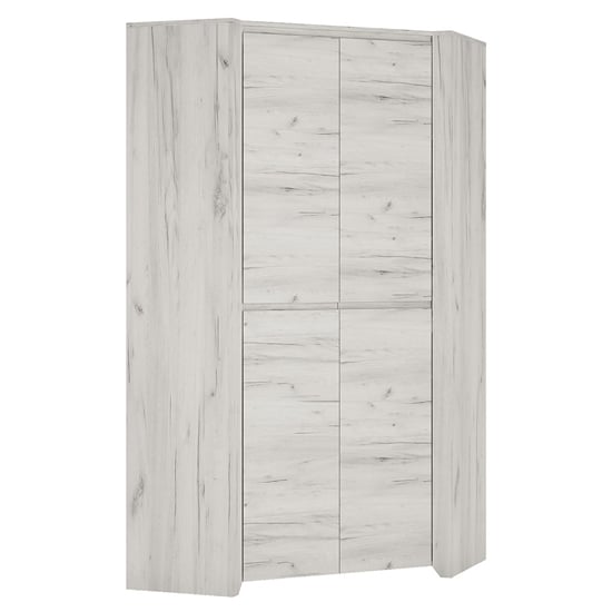 Read more about Alink wooden corner wardrobe with 2 doors in white