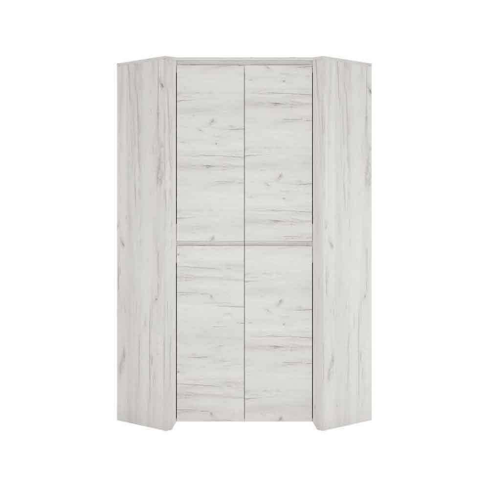 Alink Corner Wooden Wardrobe with 2 Doors in White
