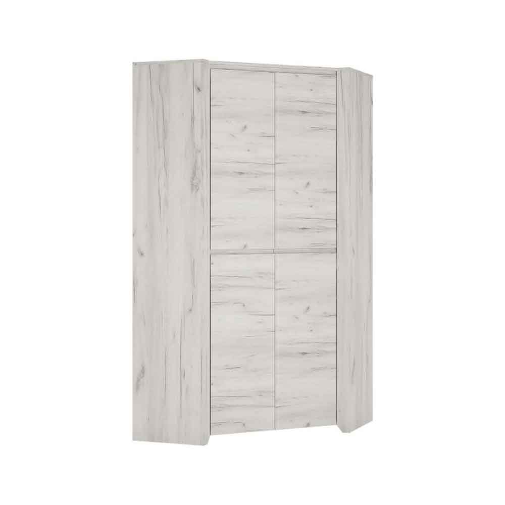 Alink Corner Wooden Wardrobe with 2 Doors in White