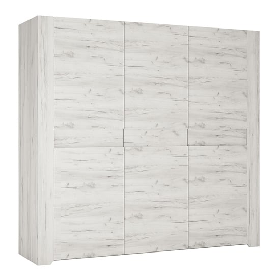 Product photograph of Alink Large Wooden 3 Doors Wardrobe In White from Furniture in Fashion