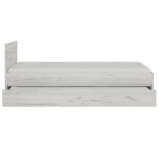 Alink Wooden Single Bed With Underbed Drawer In White