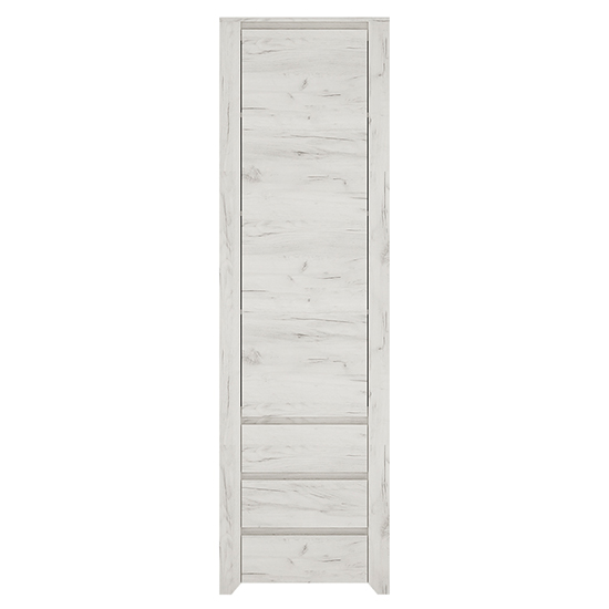Alink Tall Narrow 1 Door 3 Drawers Bookcase In White