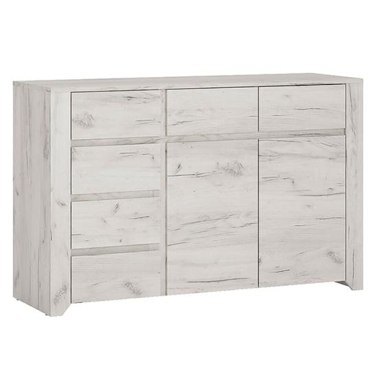 Read more about Alink wooden 2 doors 6 drawers sideboard in white