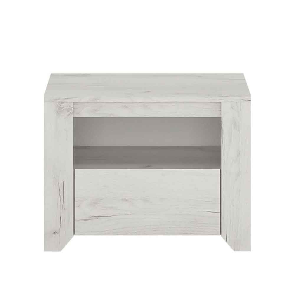 Alink Wooden Bedside Cabinet with 1 Drawer in White