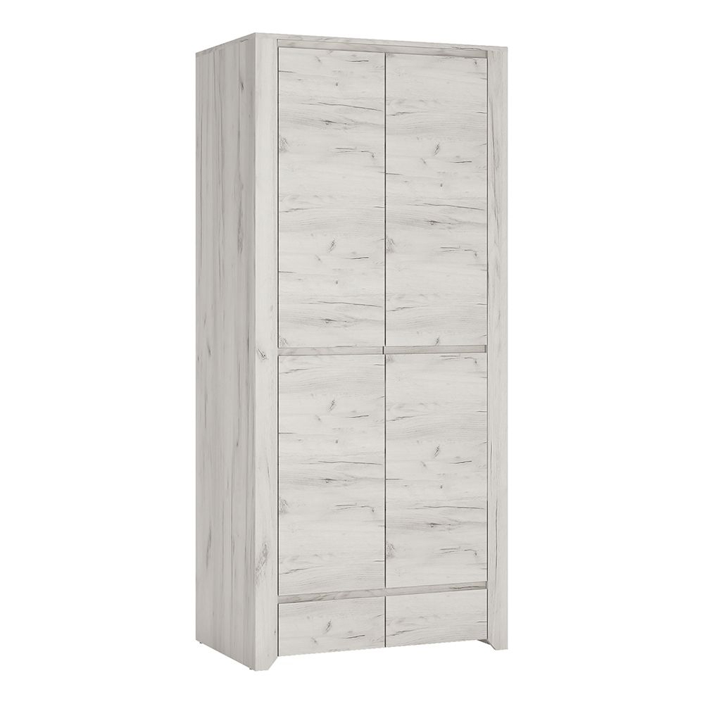 Alink Wooden Furniture Set With 2 Doors Wardrobe In white Oak