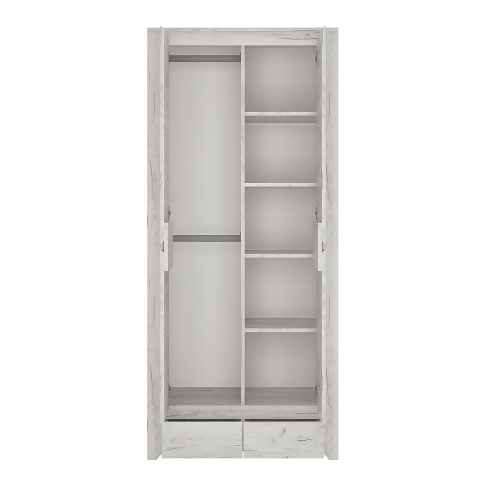 Alink Wooden Furniture Set With 2 Doors Wardrobe In white Oak