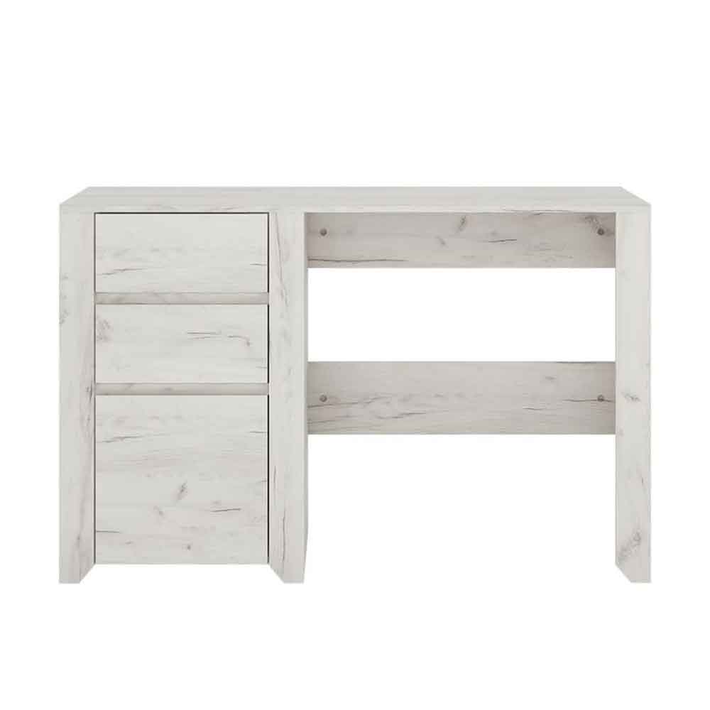 Alink Wooden Laptop Desk with 3 Drawers in White