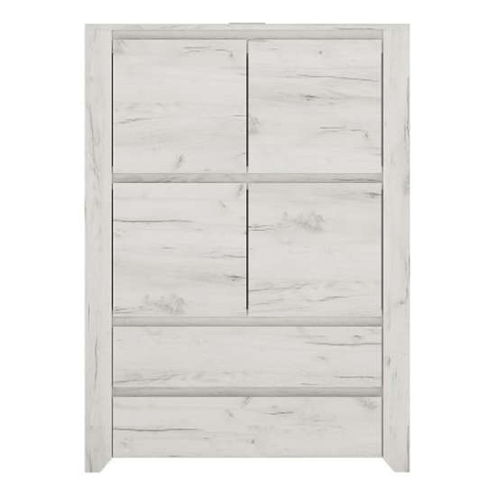 Alink Wooden Storage Cabinet With 4 Doors In White Crafted Oak_2