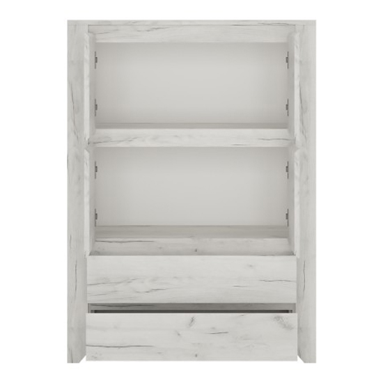 Alink Wooden Storage Cabinet With 4 Doors In White Crafted Oak_3