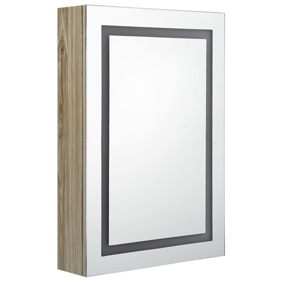 Aliso Bathroom Mirrored Cabinet In Oak With LED