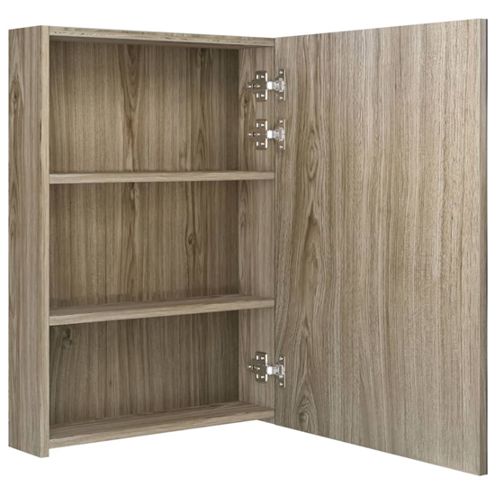Aliso Bathroom Mirrored Cabinet In Oak With LED