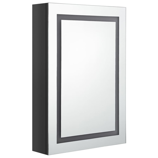 Aliso Bathroom Mirrored Cabinet In Shining Black With LED