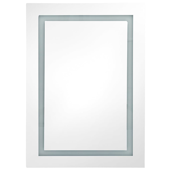 Aliso Bathroom Mirrored Cabinet In Shining White With LED