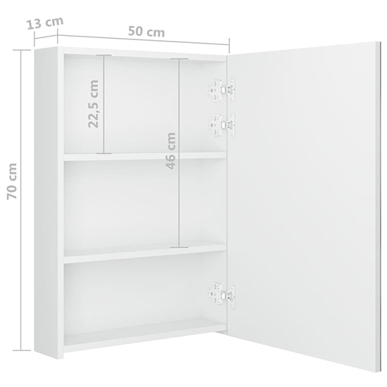 Aliso Bathroom Mirrored Cabinet In Shining White With LED