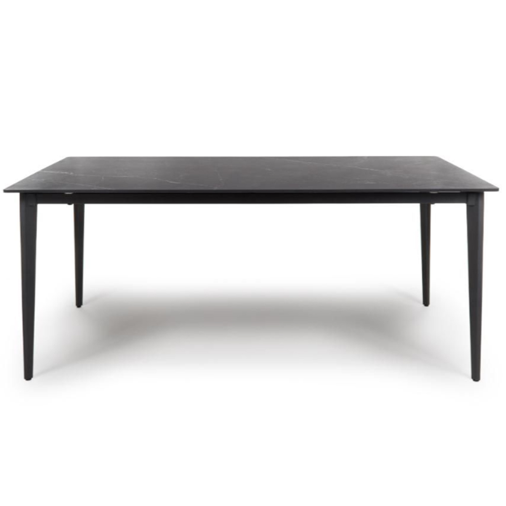 Aliso Large Sintered Stone Dining Table In Black Marble Effect