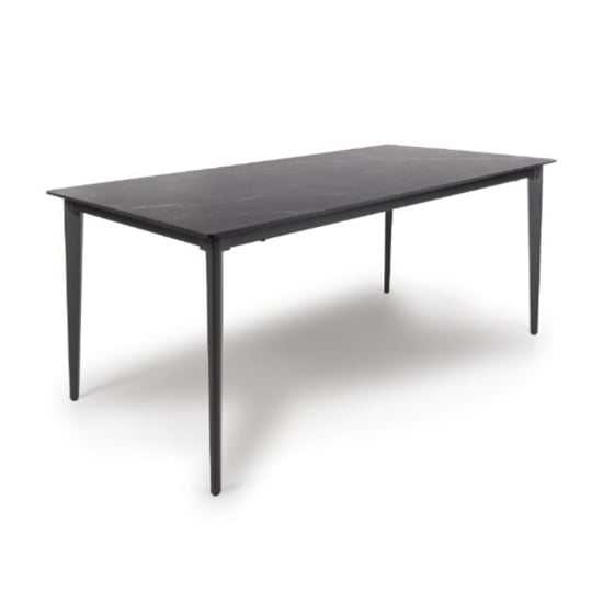 Photo of Aliso large sintered stone dining table black marble effect