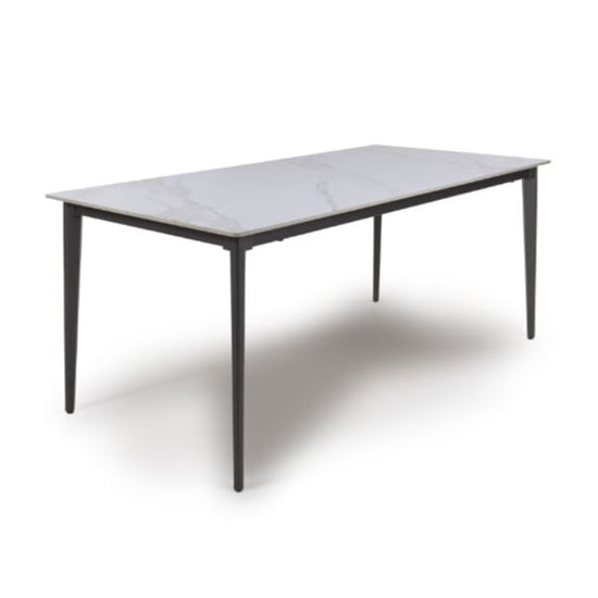 Product photograph of Aliso Large Sintered Stone Dining Table White Marble Effect from Furniture in Fashion
