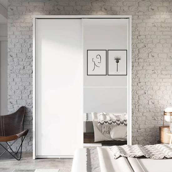 Product photograph of Aliso Large Wardrobe With 2 Sliding Doors In Matt White from Furniture in Fashion