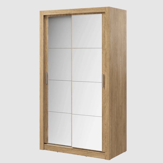 Aliso Wardrobe With 2 Mirror Sliding Doors In Shetland Oak_2