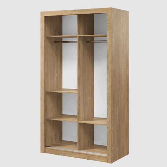 Aliso Wardrobe With 2 Mirror Sliding Doors In Shetland Oak_3