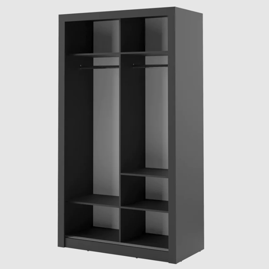 Aliso Wardrobe With 2 Sliding Doors In Matt Black