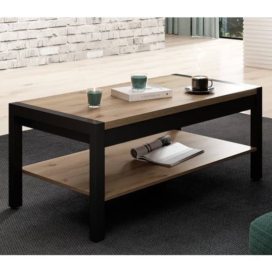 Read more about Aliso wooden coffee table in taurus oak with undeshelf