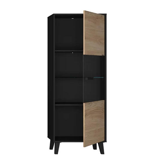 Aliso Wooden Display Cabinet In Artisan Oak With LED