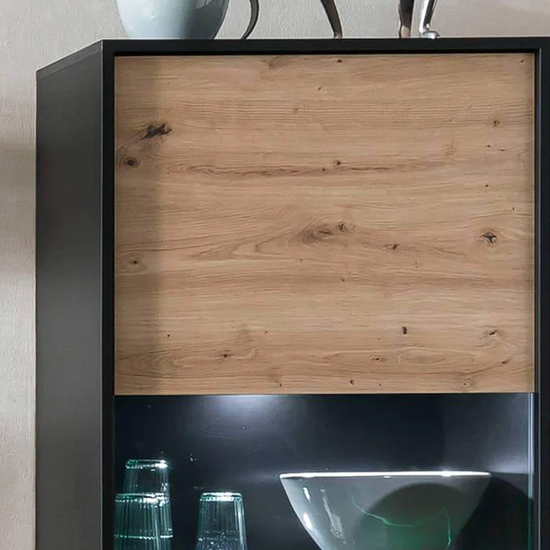 Aliso Wooden Display Cabinet In Artisan Oak With LED