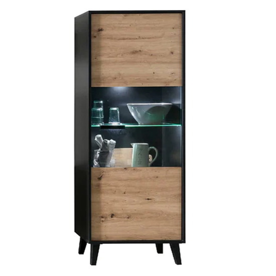 Read more about Aliso wooden display cabinet in artisan oak with led