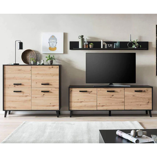 Read more about Aliso wooden living room furniture set 3 in artisan oak