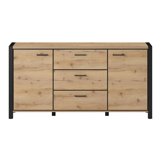 Aliso Wooden Sideboard With 2 Doors 3 Drawers In Taurus Oak