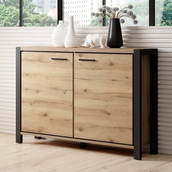 Product photograph of Aliso Wooden Sideboard With 2 Doors In Taurus Oak from Furniture in Fashion