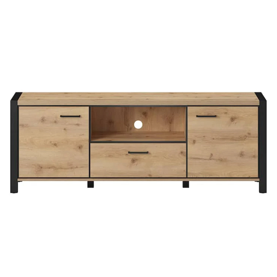Aliso Wooden TV Stand With 2 Doors 1 Drawer In Taurus Oak