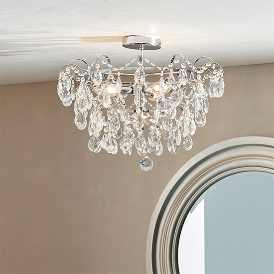 Alisona 4 Lights Flush Bathroom Chandelier Ceiling Light In Chrome_2