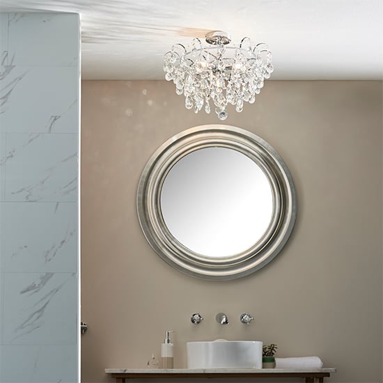 Alisona 4 Lights Flush Bathroom Chandelier Ceiling Light In Chrome_3