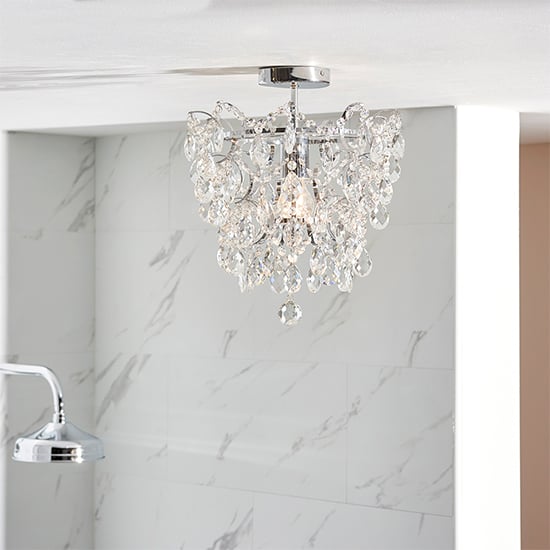 Alisona Flush Bathroom Chandelier Ceiling Light In Chrome_2