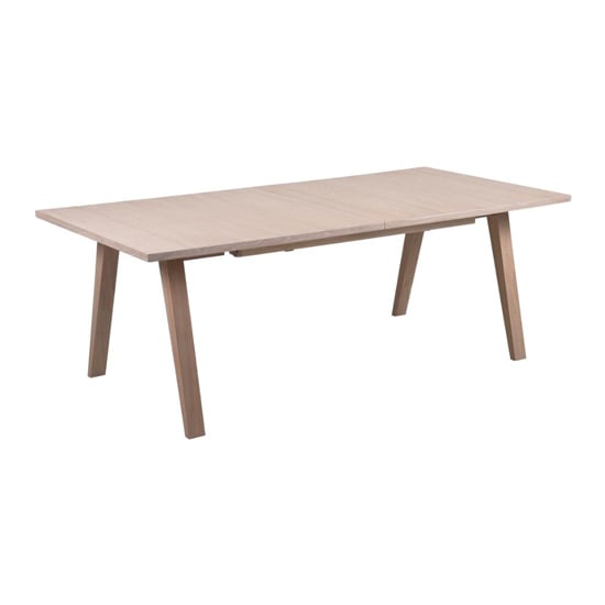 Photo of Alisto wooden extending dining table rectangular in oak white