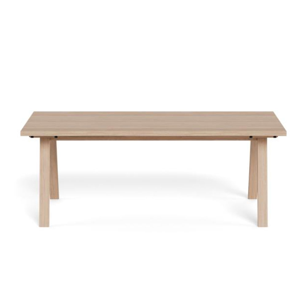Alisto Large Rectangular Wooden Dining Table in White Oak