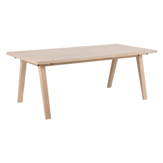 View Alisto rectangular wooden dining table in oak white