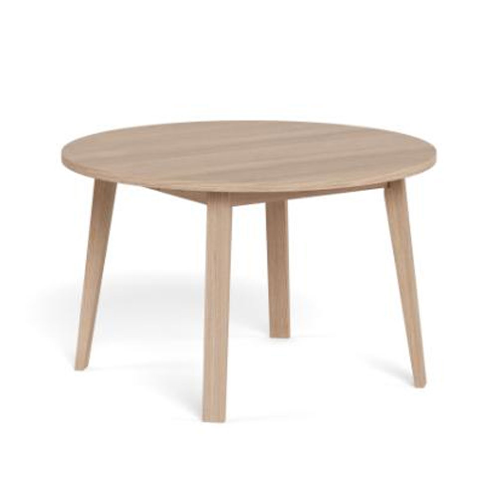 Alisto Round Wooden Dining Table in White Oak