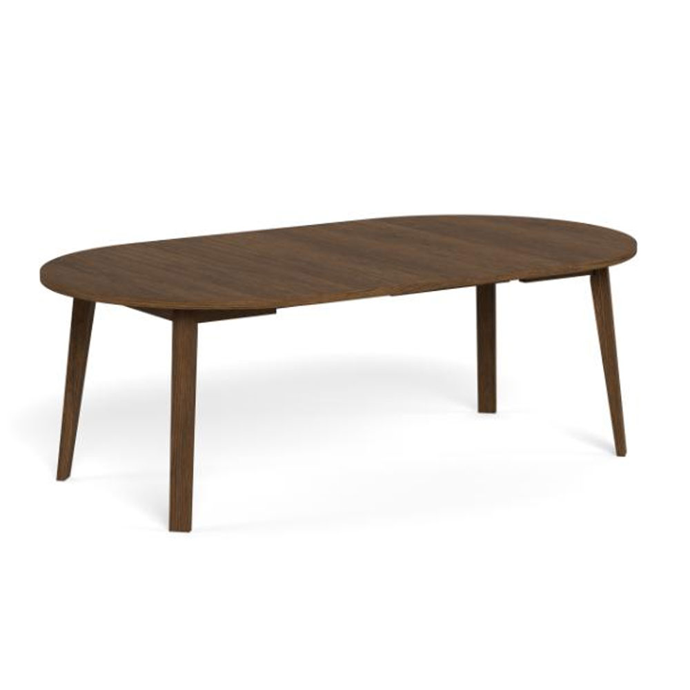 Alisto Round Wooden Extending Dining Table in Smoked Oak