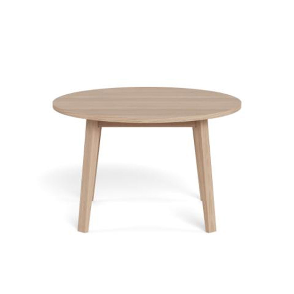 Alisto Round Wooden Extending Dining Table in White Oak