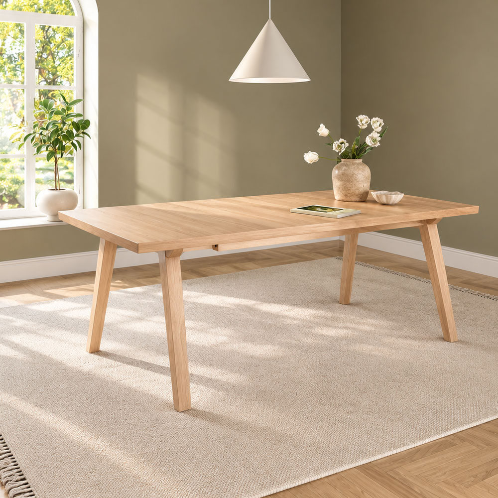 Alisto Small Rectangular Wooden Dining Table in White Oak