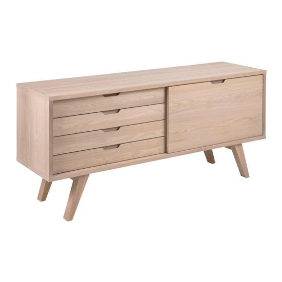 Product photograph of Alisto Wooden 1 Door And 4 Drawers Sideboard In Oak White from Furniture in Fashion