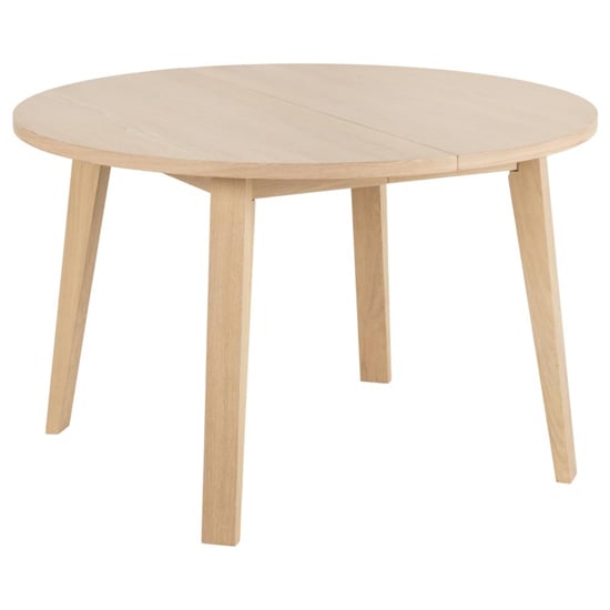Alisto Wooden Dining Table Round In Oak White