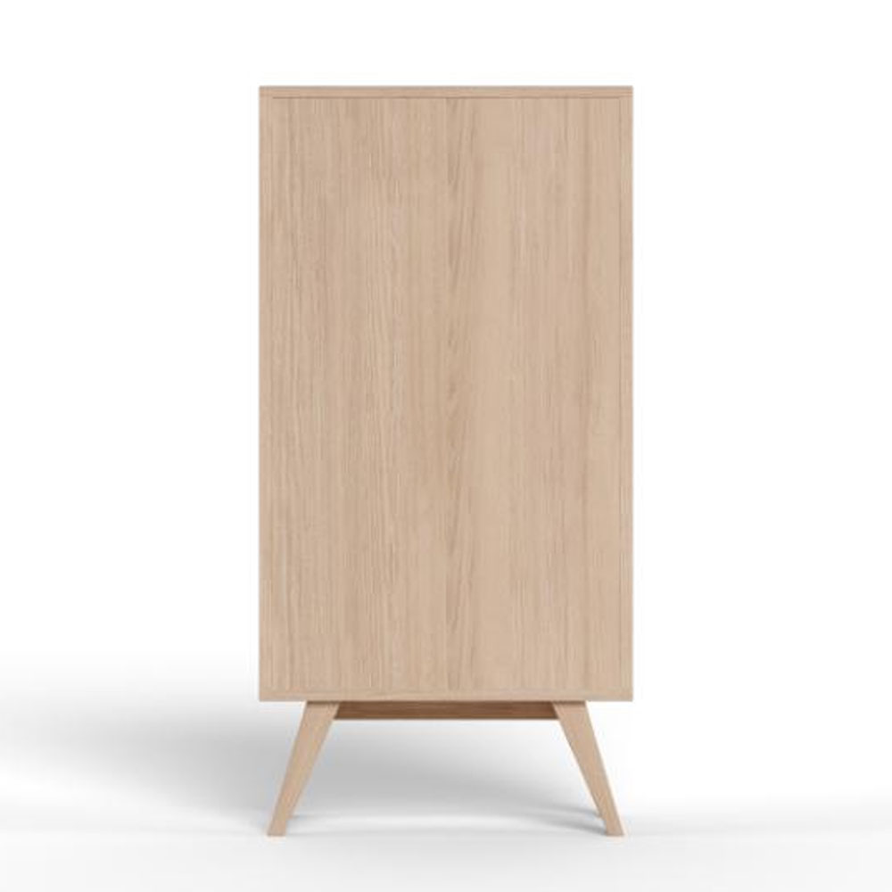Alisto Wooden Display Cabinet with 1 Glass Door in White Oak