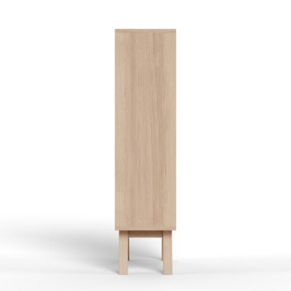 Alisto Wooden Display Cabinet with 1 Glass Door in White Oak